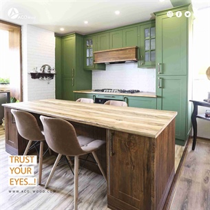 پروژه کابینت نئوکلاسیک متریال پلی اورتان صفحه فینگر جوینت