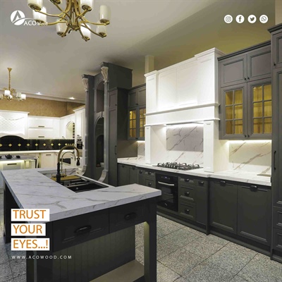 پروژه کابینت نئوکلاسیک پلی اورتان طوسی صفحه اس پی ال