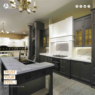 پروژه کابینت نئوکلاسیک پلی اورتان طوسی صفحه اس پی ال