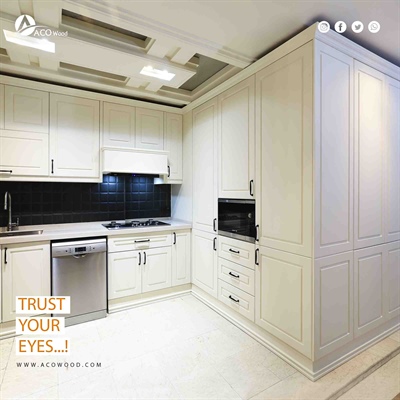 پروژه کابینت نئوکلاسیک پلی اورتان سفید صفحه کورین (مدل جدید)