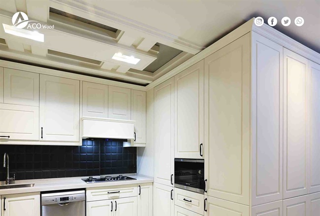 پروژه کابینت نئوکلاسیک پلی اورتان سفید صفحه کورین (مدل جدید)